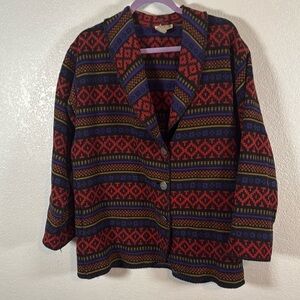 Nanook Southwestern Wool Oversized Blazer Elk Buttons Size Medium